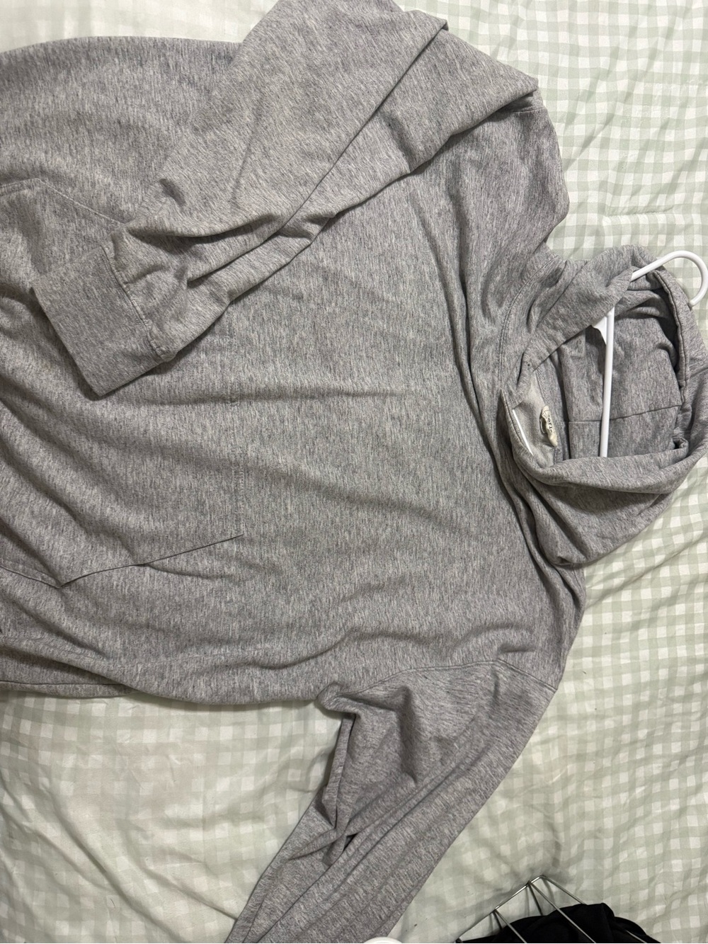 Women's Gray Hooded Pullover Sweatshirt